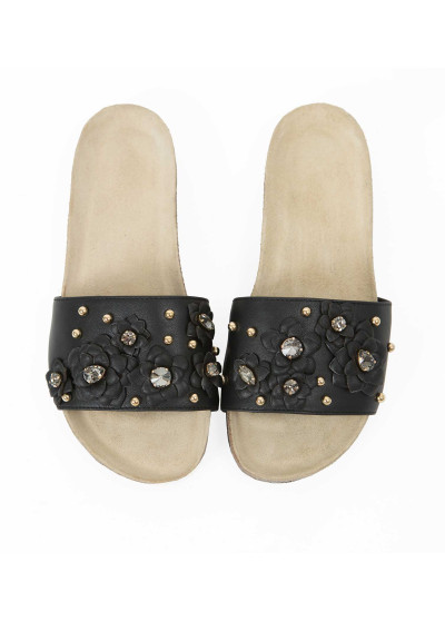 Sandales ar ziedu dekoru