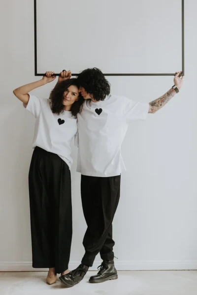 Balts T-krekls “Wild Heart” ar melnu apdruku