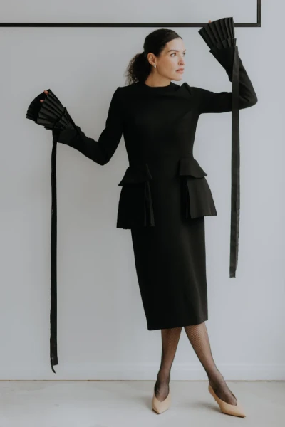 Melnas krokotas zīda tafta aproces