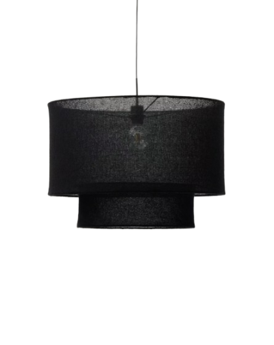 Mariela lina griestu lampas abažūrs melnā apdarē