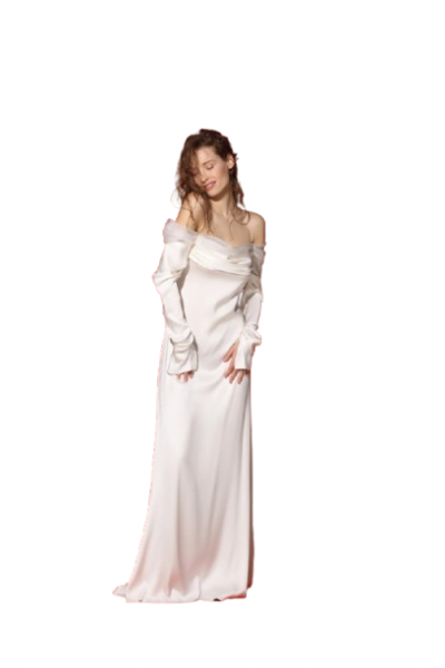 "Ella" gara zīda vakarkleita no blīva zīda