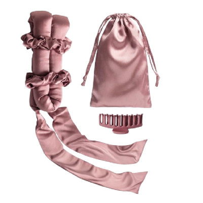 SilkWide zīda matu rullis lokām bez karstuma - Veci rozā