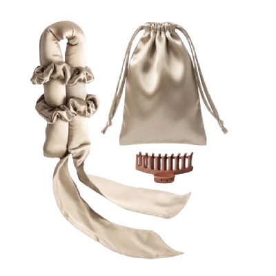 SilkWide zīda matu rullis lokām bez karstuma - Khaki