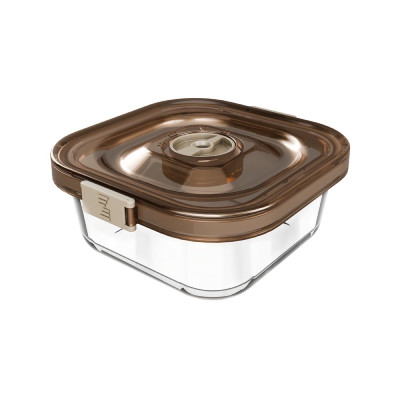 VacSy® stikla konteiners, dzintara krāsā, 1.1 l 17.5.x17.5x6.5cm