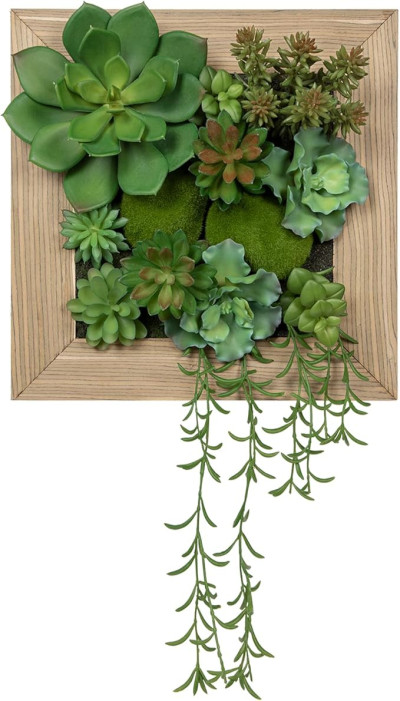 Mākslīgo sukulentu sienas dekors