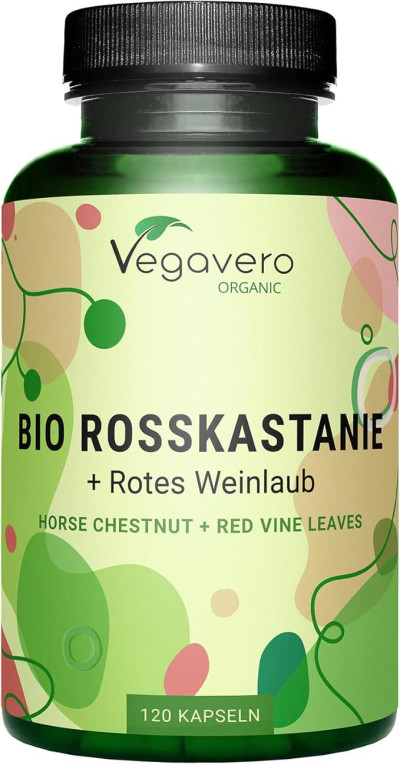 Zirgkastaņas ekstrakts ar sarkano vīnogulāju un acerolas ķiršiem 120 kapsulas  Asinsrites un vēnu atbalstam