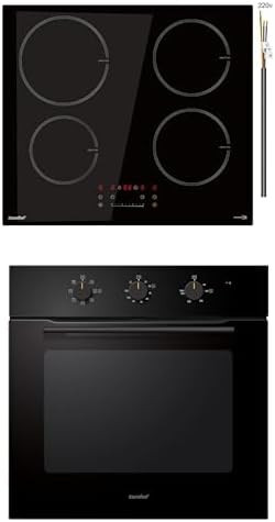 Comfee' iebūvējamā indukcijas plīts virsma un 60 cm elektriskā cepeškrāsns