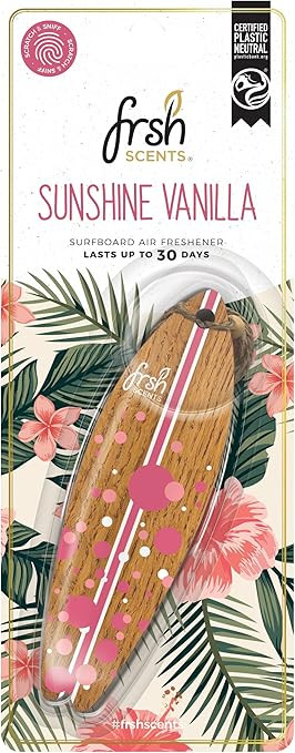 Sunshine Vanilla aromāts – karājamais gaisa atsvaidzinātājs sēfa dēļa formā