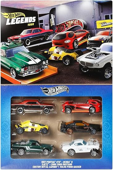 Die-Cast automašīnu un kravas auto komplekts – 6 leģendāras HW Legends sērijas mašīnas ar uzlabotu dizainu bērniem no 3 gadiem