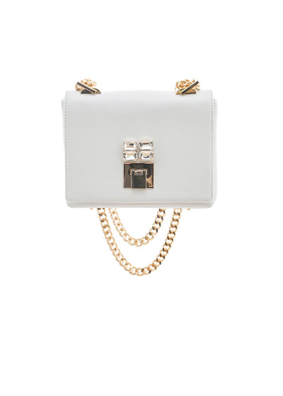 Balta luksusa jēra ādas soma