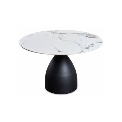 Apaļš galds VENTO Ø120 balts ar brūnu