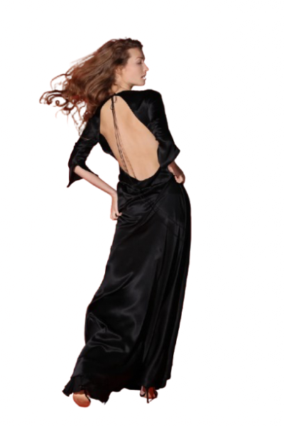 Jagger gara zīda kleita ar atvērtu muguru