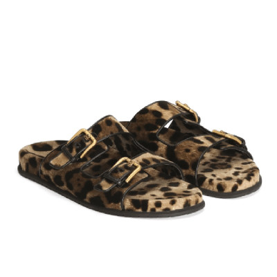DOLCE&GABBANA leoparda raksta brūnas sandales