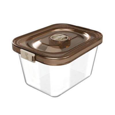 VacSy® stikla konteiners, dzintara krāsā, 2.3 l 22x16.5x12cm