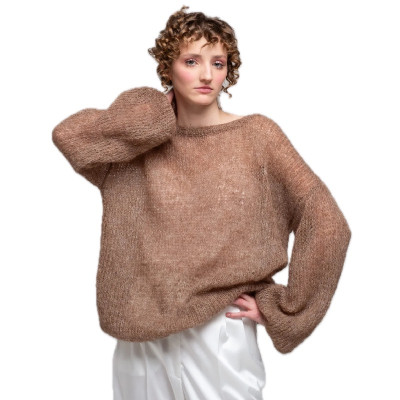 Adīts kidmohēras džemperis, karameļu tonī