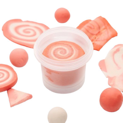 Noonchi plastilīns ar krāsu virpuli, koraļļu tonis (100 g)