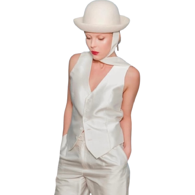 Balta couture stila cepure